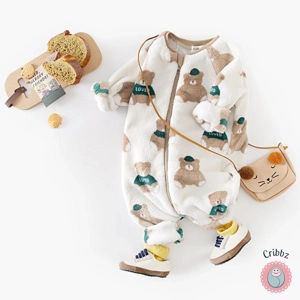 Cozy Fleece Bear Winter Jumpsuit