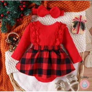 Newborn Baby Girl Christmas Ruffle Romper