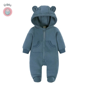 Warm Winter Bear Hoodie Bodysuit for Infants
