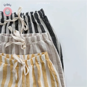 Vintage Stripe Cotton Pants for Kids