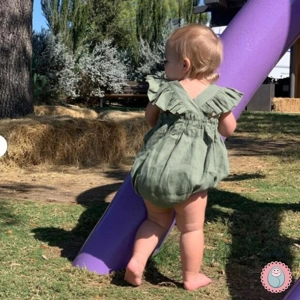 Summer Ruffled Cotton Linen Baby Romper