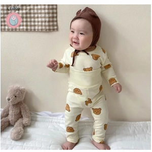 Cute Cartoon Print Baby Pajama Suit