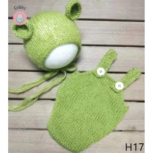 Handcrafted Mohair Baby Bonnet and Pants Set