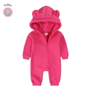 Cozy Bear Hoodie Romper for Infants