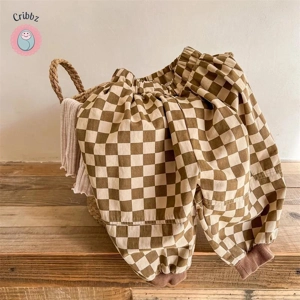 Cotton Plaid Harem Pants for Kids