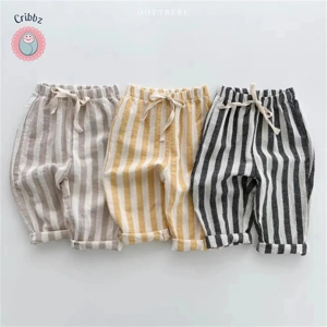 Vintage Stripe Cotton Pants for Kids