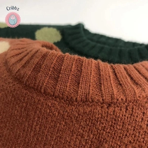 Vintage Polka Dot Knit Pullover for Kids