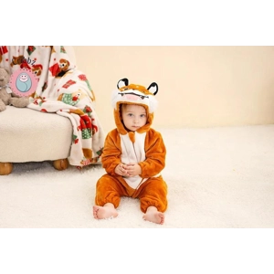 Hooded Flannel Baby Romper Jumpsuit