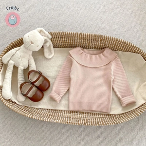 Baby Girls Lotus Leaf Collar Sweater