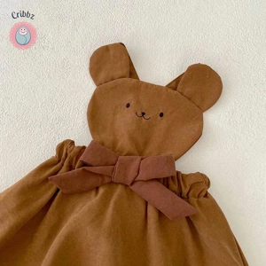 Cute Cartoon Bear Dress Set for Toddlers