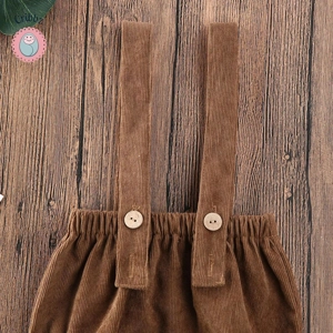 Cute Corduroy Suspender Rompers for Babies