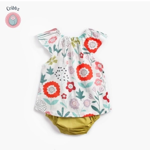 Newborn Baby Girl Cotton Flower Set