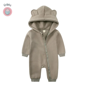Cozy Bear Hoodie Romper for Infants