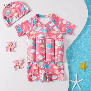 Childrens Cartoon Print Buoyancy Swimsuit