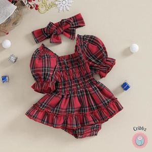 Summer Christmas Baby Girls Bodysuit Dress