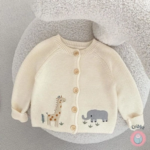 Cute Embroidered Cotton Cardigan for Girls