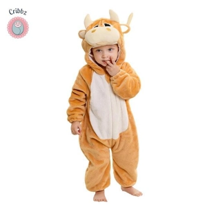 Hooded Flannel Baby Romper Jumpsuit