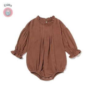 Linen Long Sleeve Baby Bodysuit Outfit