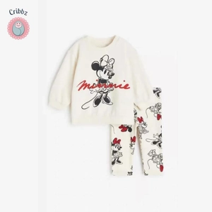 Cute Minnie Long Sleeve Hoodie Set