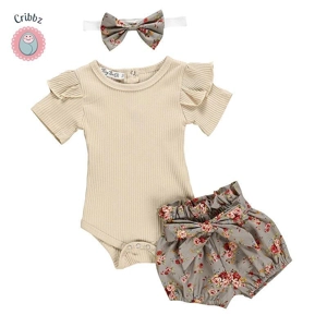 Summer Infant Girl Ruffle Romper Set