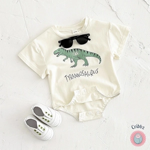 Summer Dinosaur Print Baby Bodysuit