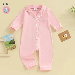 Patchwork Collar Baby Romper Sleepwear