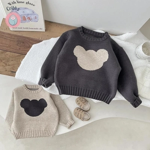 Cute Cartoon Bear Cotton Sweater for Babies