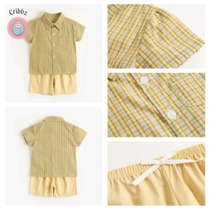 Plaid Cotton Toddler Boys Clothing Set