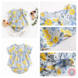 Cotton Baby Girls Summer Clothing Set
