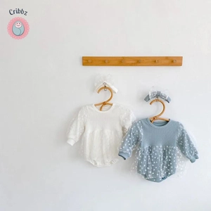 Spring Lace Daisy Embroidery Baby Bodysuit