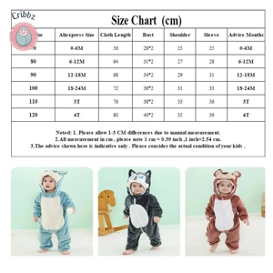 Winter Dinosaur Hooded Baby Jumpsuit