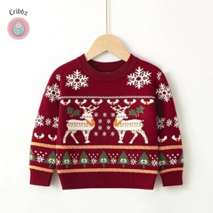 Christmas Kids Warm Cartoon Knit Sweater