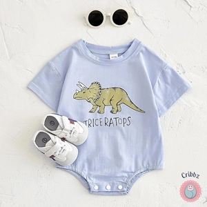 Summer Dinosaur Print Baby Bodysuit