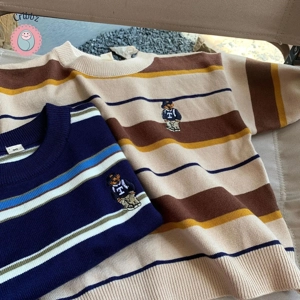 Cribbz Kids Bear Striped Sweater