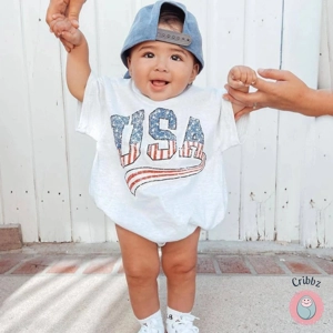 Newborn Summer American Print Baby Romper