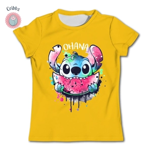Kawaii Stitch Kids Summer Cartoon Tee