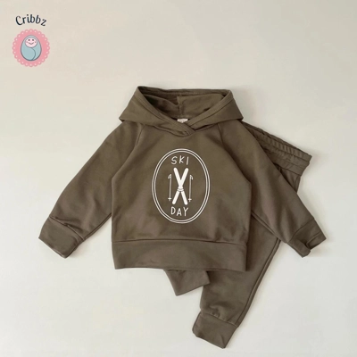 Spring Cotton Hooded Kids Set title=