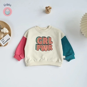 Baby Girl Letter Print Hoodie Sweatshirt