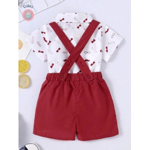 Baby Boys Bow Tie Bodysuit and Suspender Set