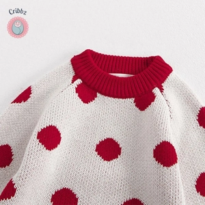 Infant Polka Dot Knitted Pullover Sweater