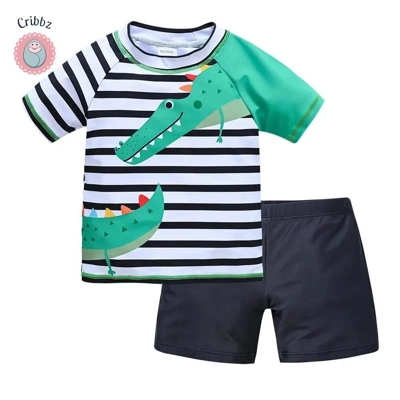 Shark Dinosaur Swimwear Set for Toddlers title=