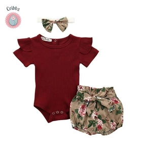 Summer Infant Girl Ruffle Romper Set