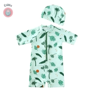 Cute Floral Backless One-Piece Swimsuit for Girls