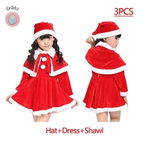 Kids Santa Claus Costume Green Elf