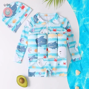 Childrens Cartoon Print Buoyancy Swimsuit