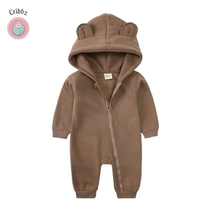 Cozy Bear Hoodie Romper for Infants