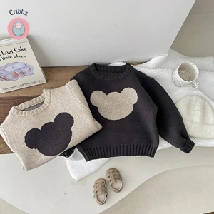 Cute Cartoon Bear Cotton Sweater for Babies