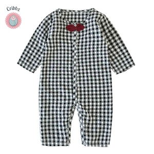 {Toddler Boy Long Sleeve Plaid Romper