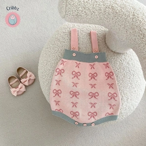 Autumn Knitted Bodysuit for Baby Girls