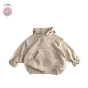 Unisex Kids Knit Pullover Hoodie Coat